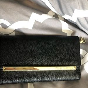 Black Leather and gold trim Steve Madden wallet